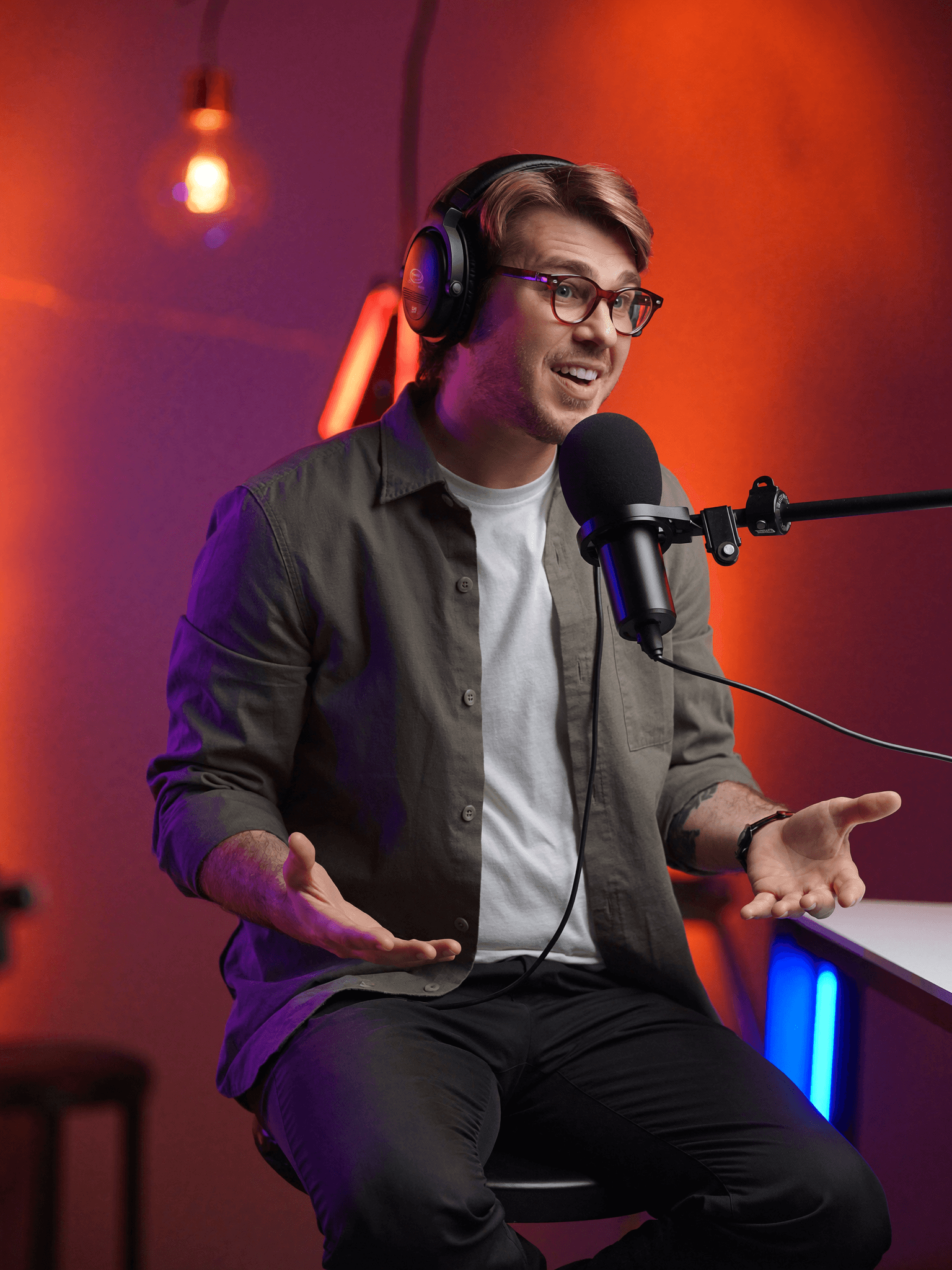 A host preparing for a guest interview