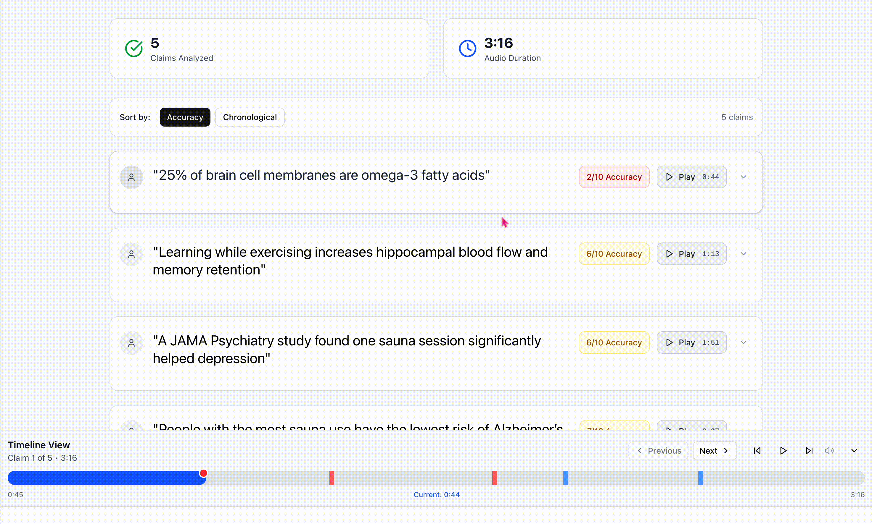 Post-production fact-checking demo